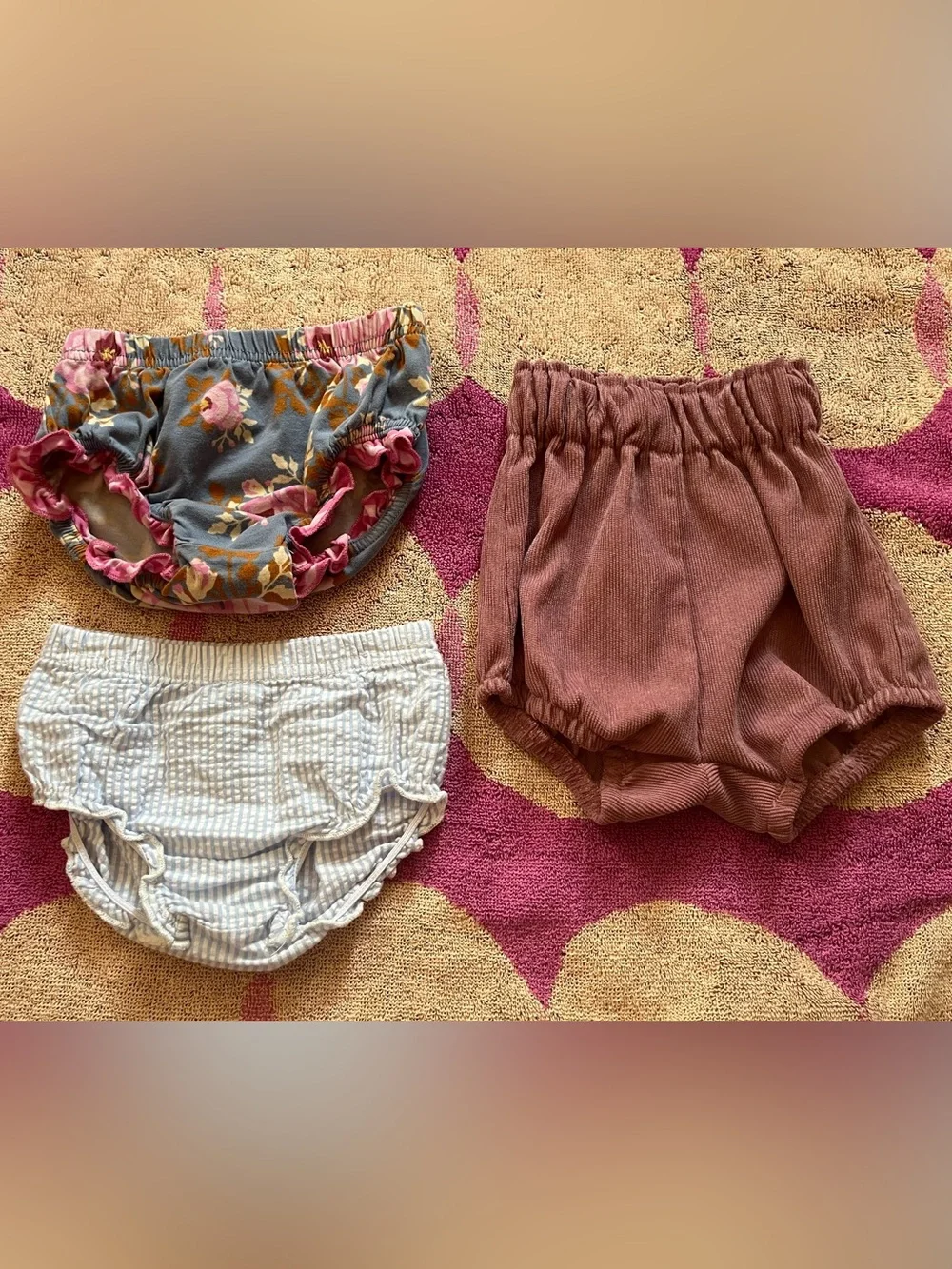 3PC Infant Girl Bloomer/Diaper Covers